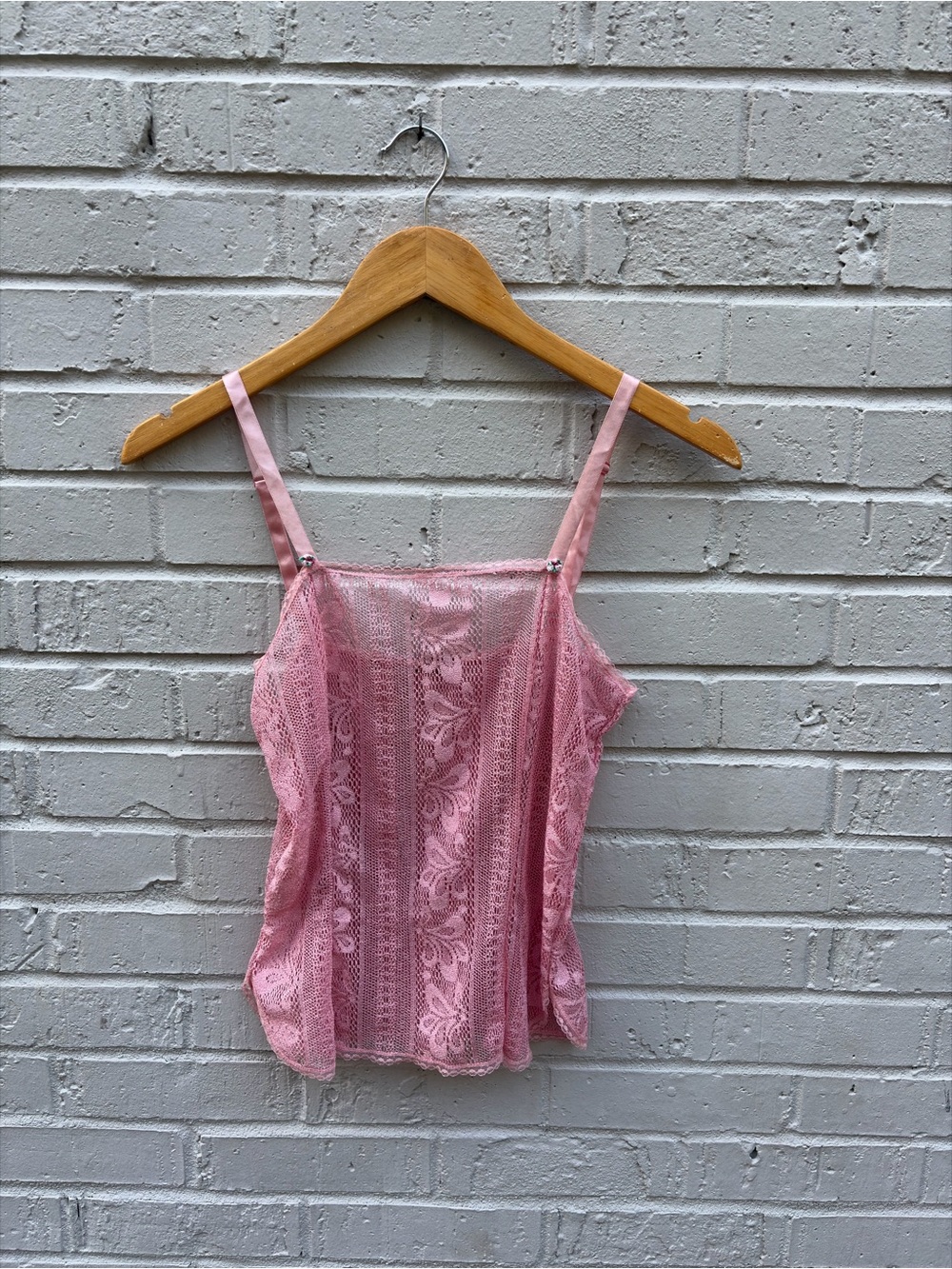 Vintage 90s Sasson Baby pink Lace Camisole Top